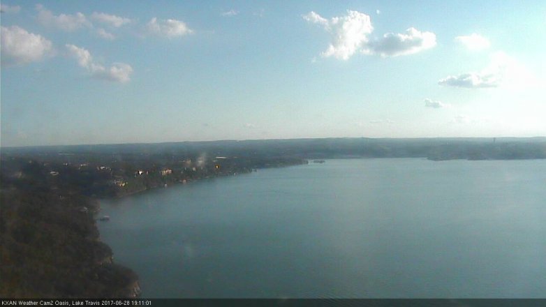 Lake Travis webcam, June 28, 2017 6:40 PM CT