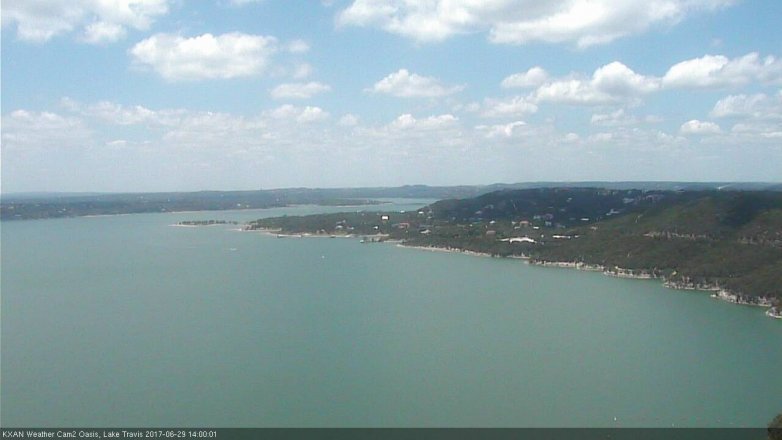 Lake Travis webcam, June 29, 2017 1:15 PM CT