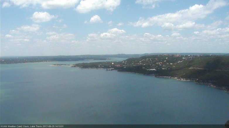 Lake Travis webcam, June 29, 2017 1:20 PM CT