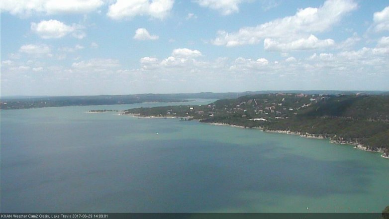 Lake Travis webcam, June 29, 2017 1:40 PM CT
