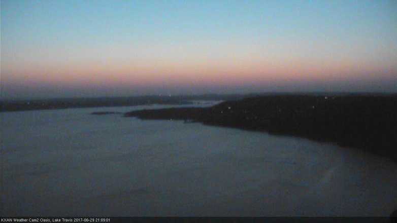 Lake Travis webcam, June 29, 2017 8:30 PM CT