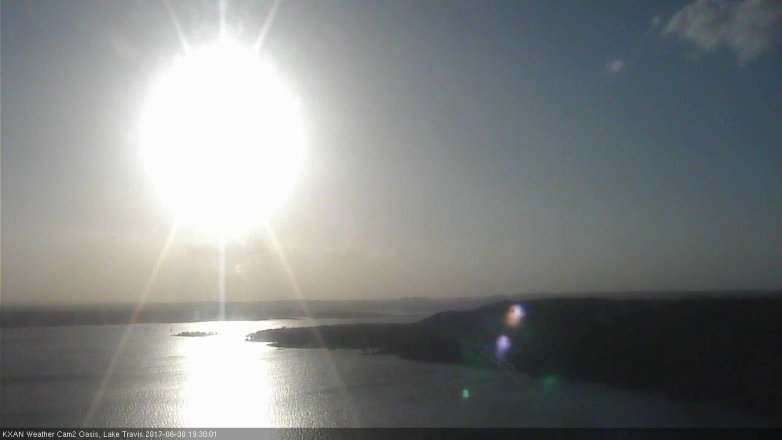 Lake Travis webcam, June 30, 2017 6:55 PM CT