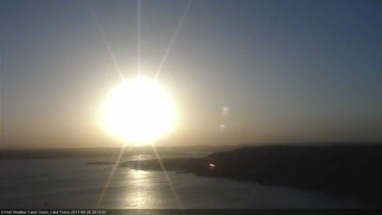 Lake Travis webcam, June 30, 2017 7:30 PM CT