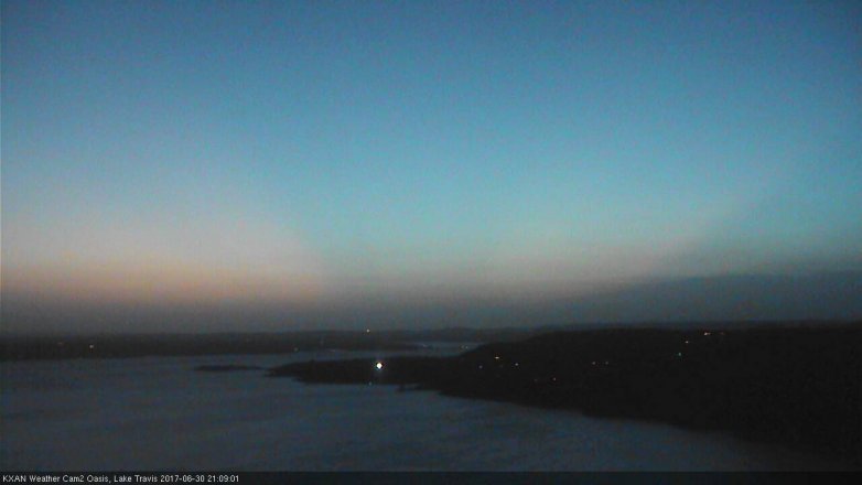 Lake Travis webcam, June 30, 2017 8:20 PM CT