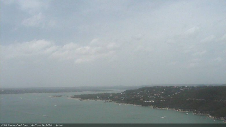 Lake Travis webcam, July 1, 2017 1:10 PM CT