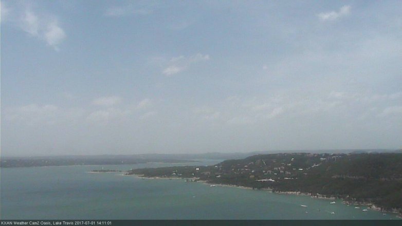 Lake Travis webcam, July 1, 2017 1:15 PM CT