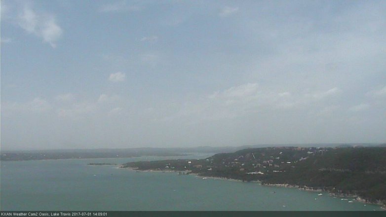 Lake Travis webcam, July 1, 2017 1:20 PM CT