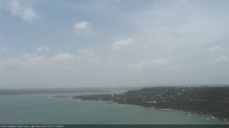 Lake Travis webcam, July 1, 2017 1:25 PM CT