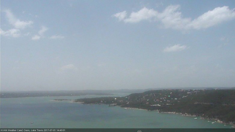 Lake Travis webcam, July 1, 2017 1:50 PM CT
