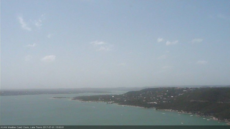Lake Travis webcam, July 1, 2017 2:10 PM CT