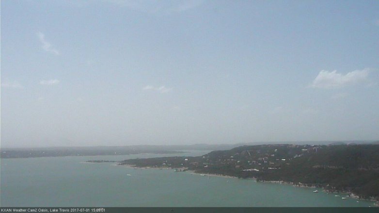 Lake Travis webcam, July 1, 2017 2:15 PM CT