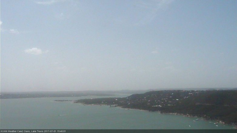 Lake Travis webcam, July 1, 2017 3:10 PM CT