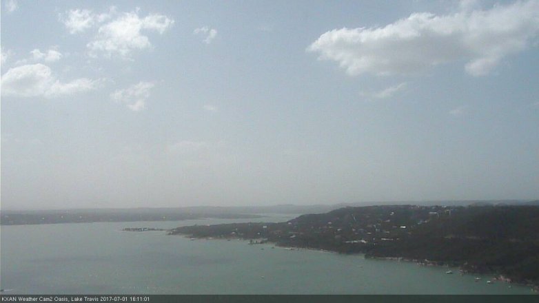 Lake Travis webcam, July 1, 2017 3:25 PM CT