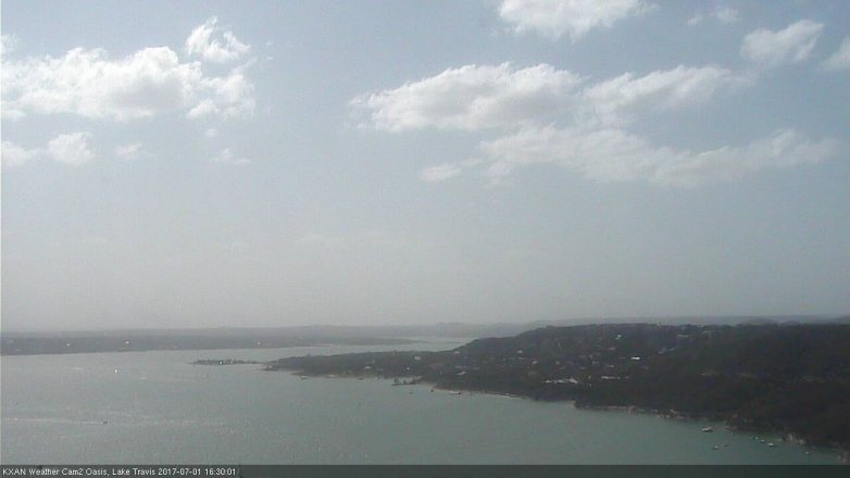 Lake Travis webcam, July 1, 2017 3:55 PM CT