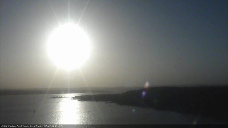 Lake Travis webcam, July 1, 2017 6:55 PM CT