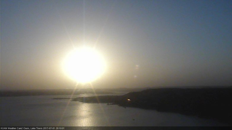 Lake Travis webcam, July 1, 2017 7:15 PM CT
