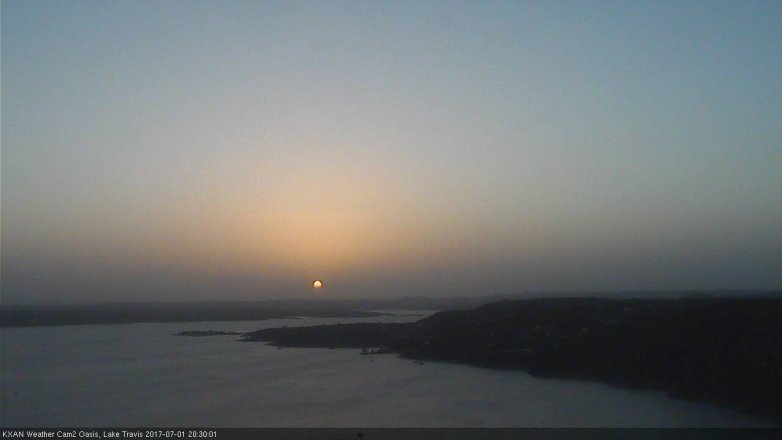 Lake Travis webcam, July 1, 2017 7:40 PM CT