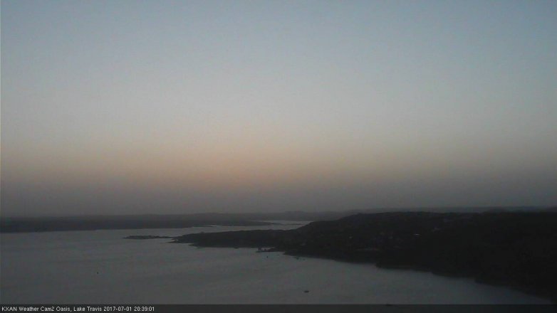 Lake Travis webcam, July 1, 2017 8:05 PM CT