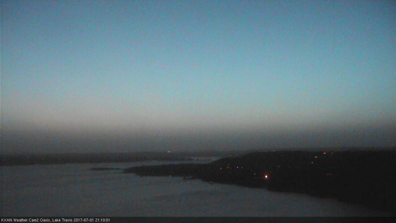 Lake Travis webcam, July 1, 2017 8:20 PM CT