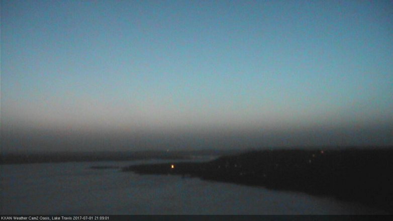 Lake Travis webcam, July 1, 2017 8:35 PM CT