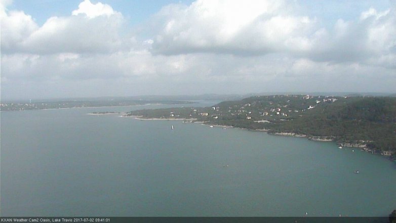 Lake Travis webcam, July 2, 2017 9:00 AM CT