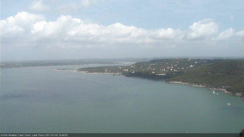 Lake Travis webcam, July 2, 2017 9:55 AM CT