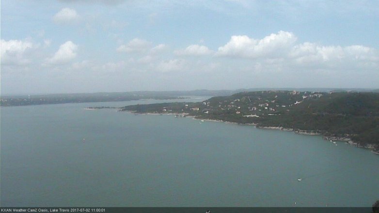 Lake Travis webcam, July 2, 2017 10:15 AM CT
