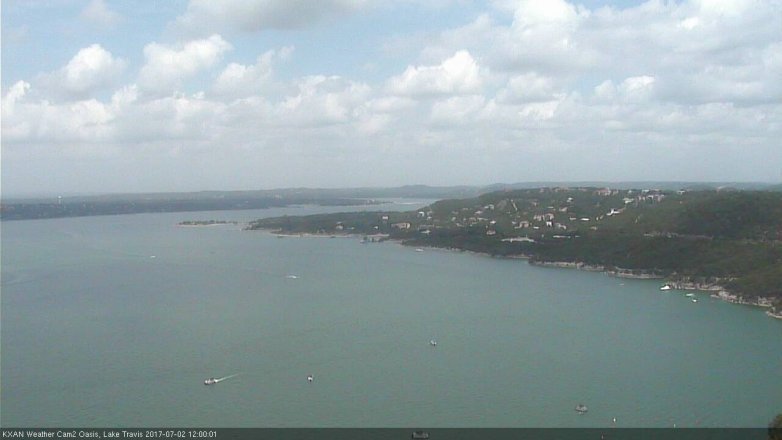 Lake Travis webcam, July 2, 2017 11:05 AM CT