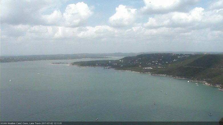 Lake Travis webcam, July 2, 2017 11:40 AM CT