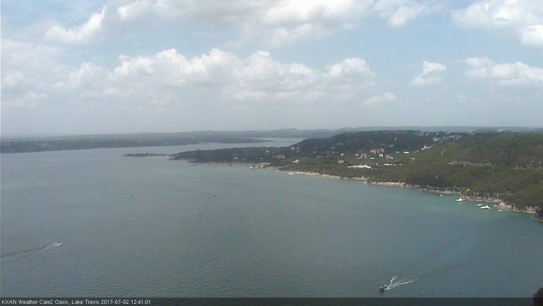 Lake Travis webcam, July 2, 2017 11:55 AM CT