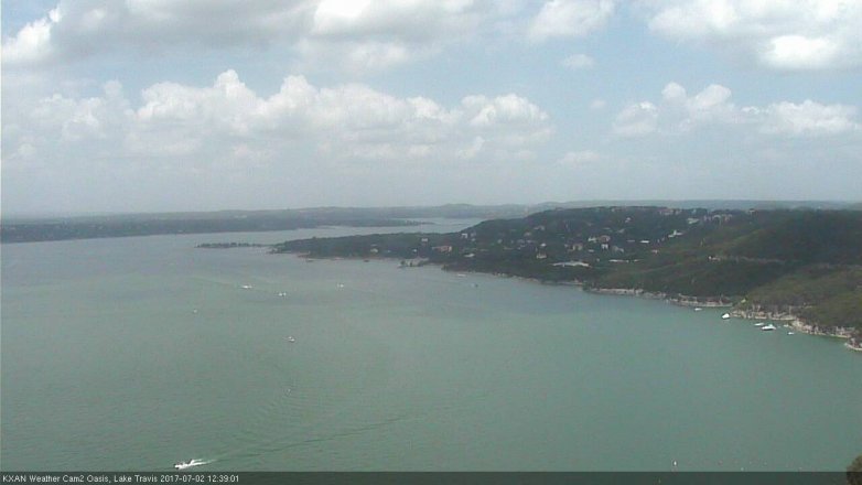 Lake Travis webcam, July 2, 2017 12:00 PM CT