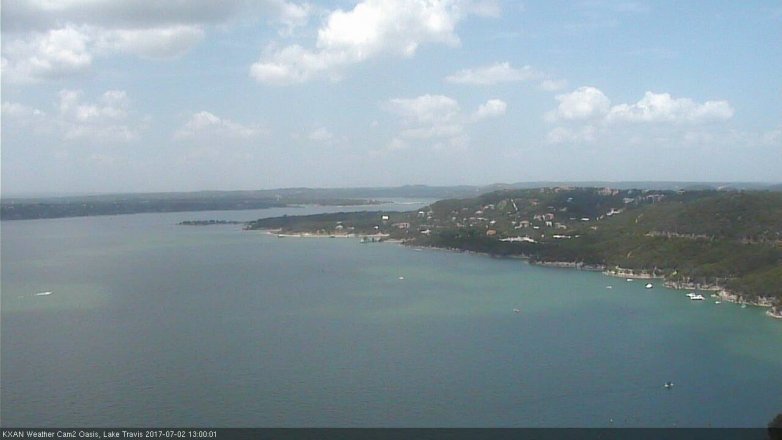 Lake Travis webcam, July 2, 2017 12:15 PM CT