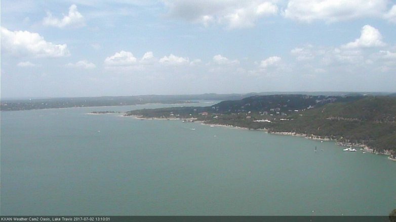 Lake Travis webcam, July 2, 2017 12:20 PM CT