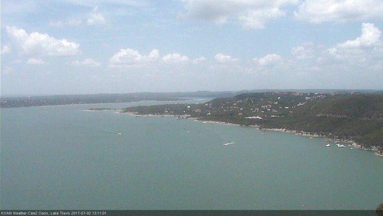 Lake Travis webcam, July 2, 2017 12:30 PM CT