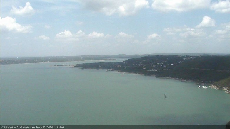 Lake Travis webcam, July 2, 2017 12:40 PM CT