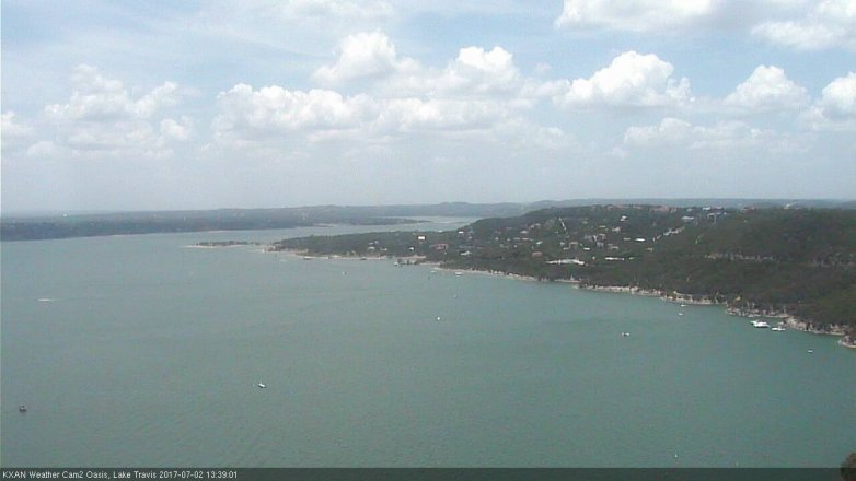 Lake Travis webcam, July 2, 2017 12:45 PM CT