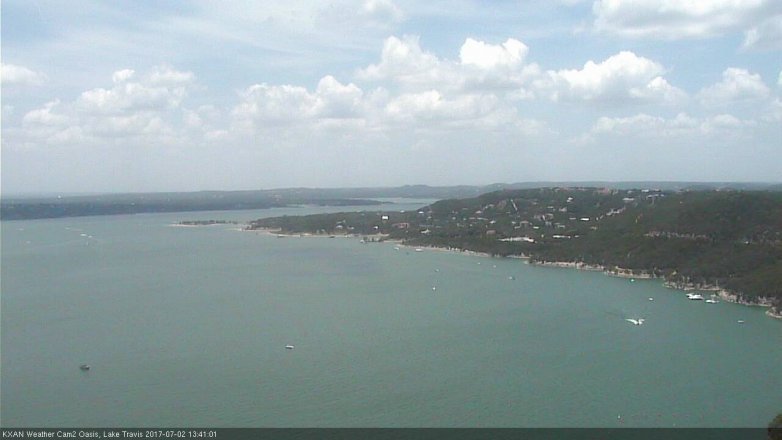 Lake Travis webcam, July 2, 2017 12:50 PM CT
