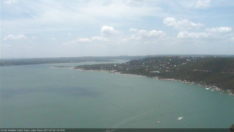 Lake Travis webcam, July 2, 2017 1:15 PM CT