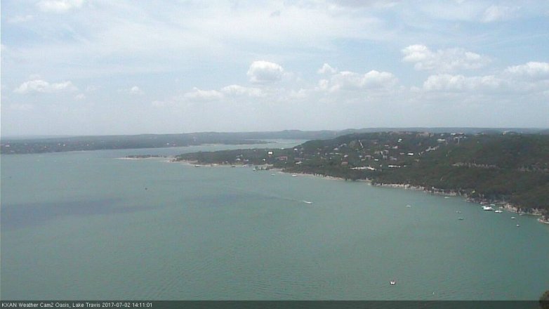 Lake Travis webcam, July 2, 2017 1:40 PM CT