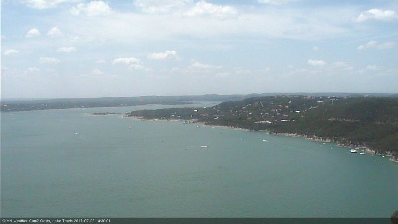 Lake Travis webcam, July 2, 2017 1:45 PM CT