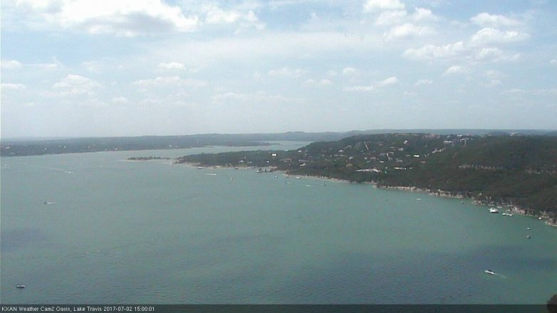 Lake Travis webcam, July 2, 2017 2:10 PM CT