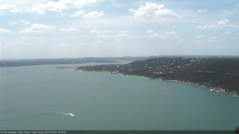 Lake Travis webcam, July 2, 2017 2:20 PM CT