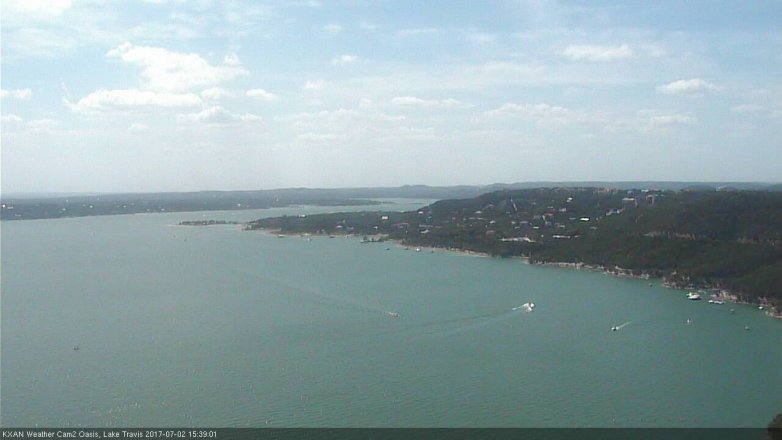 Lake Travis webcam, July 2, 2017 2:55 PM CT
