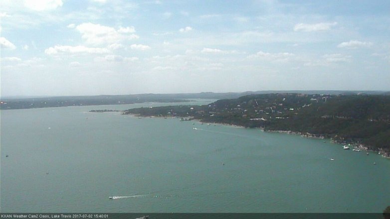 Lake Travis webcam, July 2, 2017 3:10 PM CT