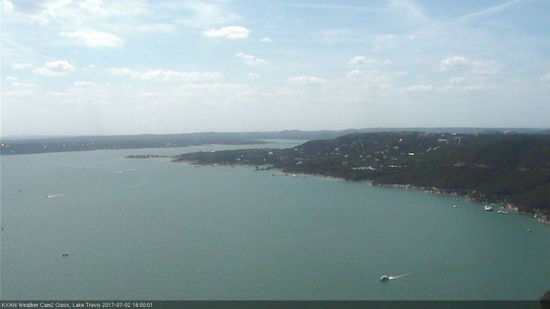 Lake Travis webcam, July 2, 2017 3:20 PM CT