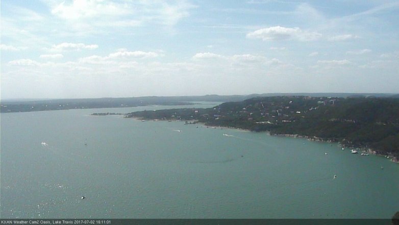 Lake Travis webcam, July 2, 2017 3:35 PM CT