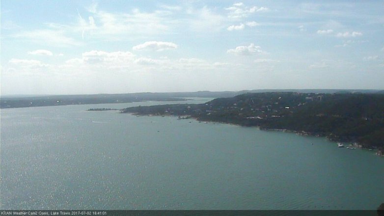 Lake Travis webcam, July 2, 2017 3:55 PM CT