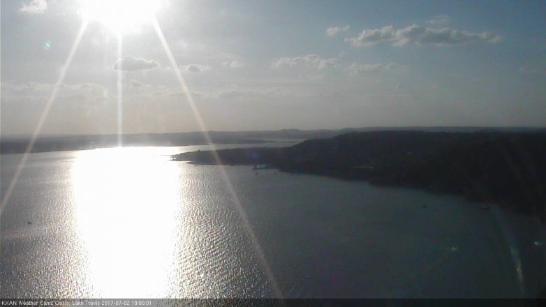 Lake Travis webcam, July 2, 2017 6:20 PM CT