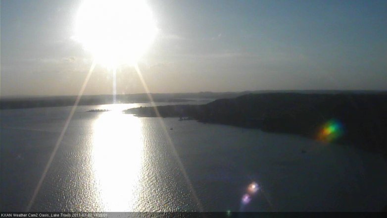 Lake Travis webcam, July 2, 2017 6:50 PM CT