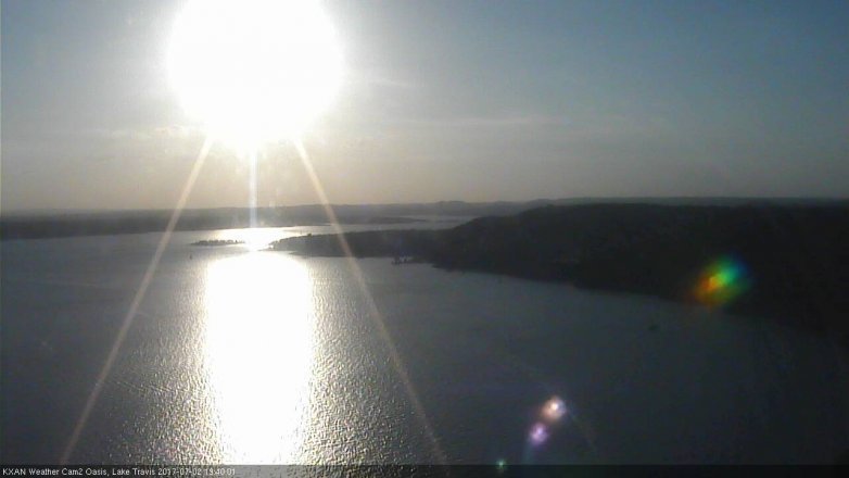 Lake Travis webcam, July 2, 2017 7:05 PM CT